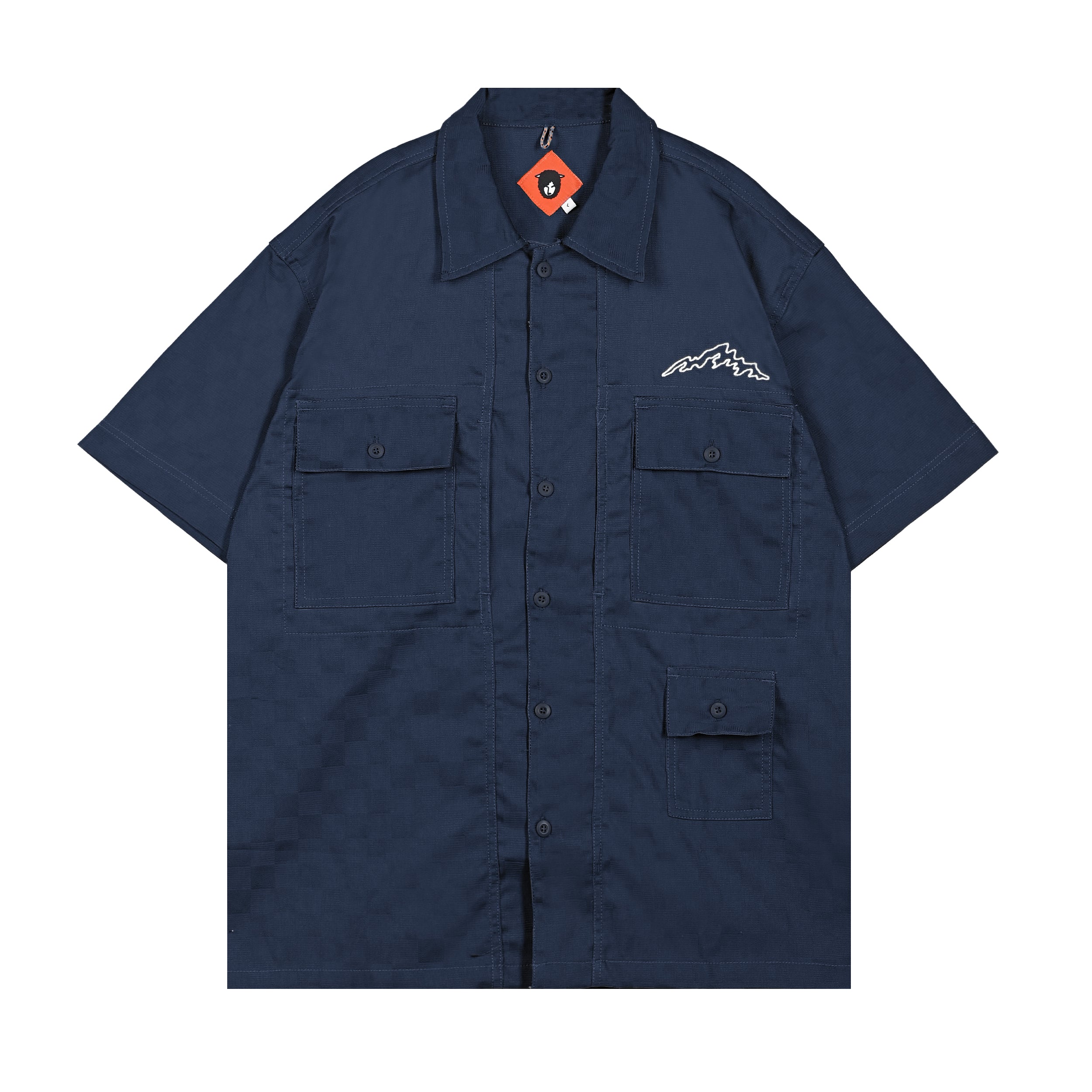 Hugo Shirt Grid Pattern Navy