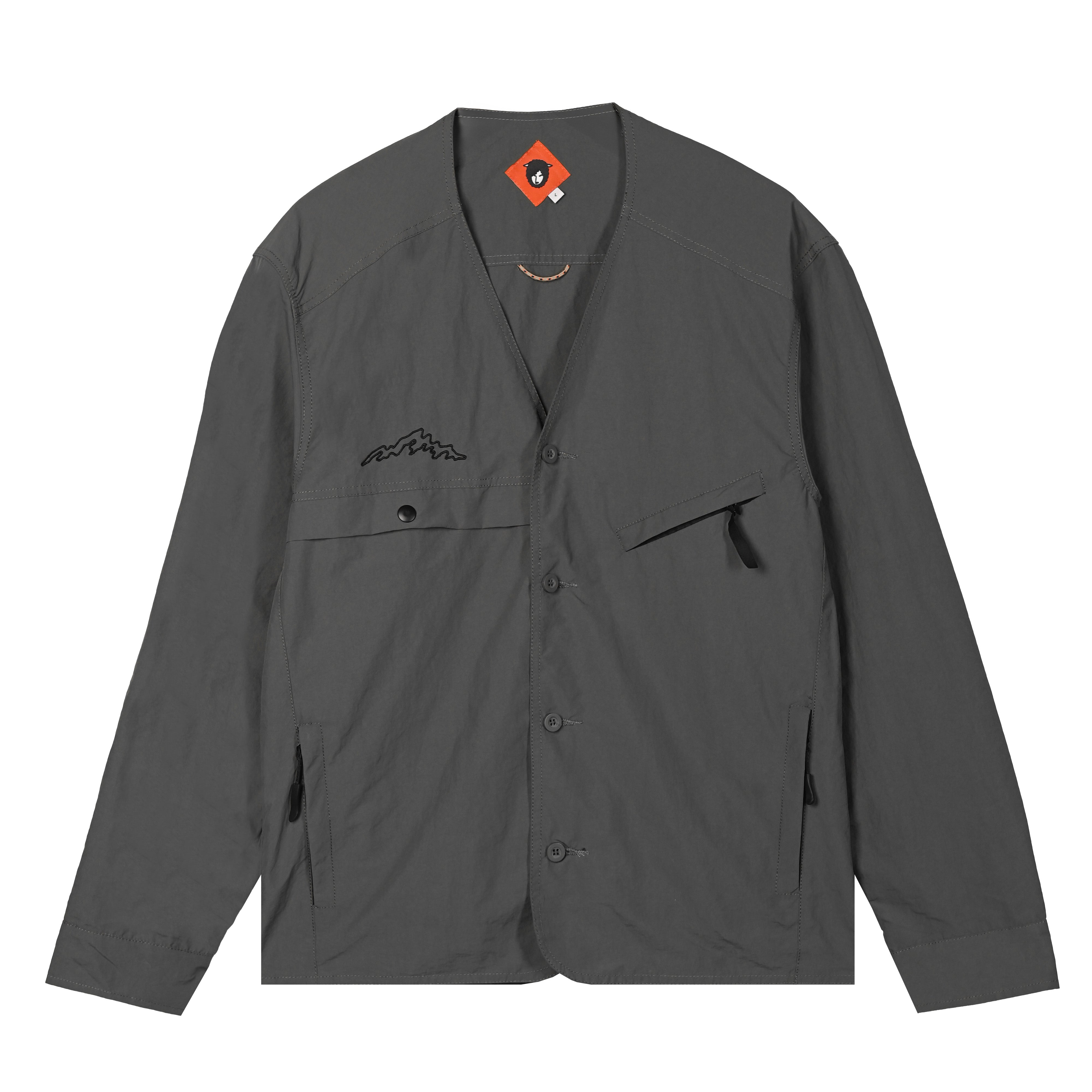 Ridora Collarless Jacket Gray