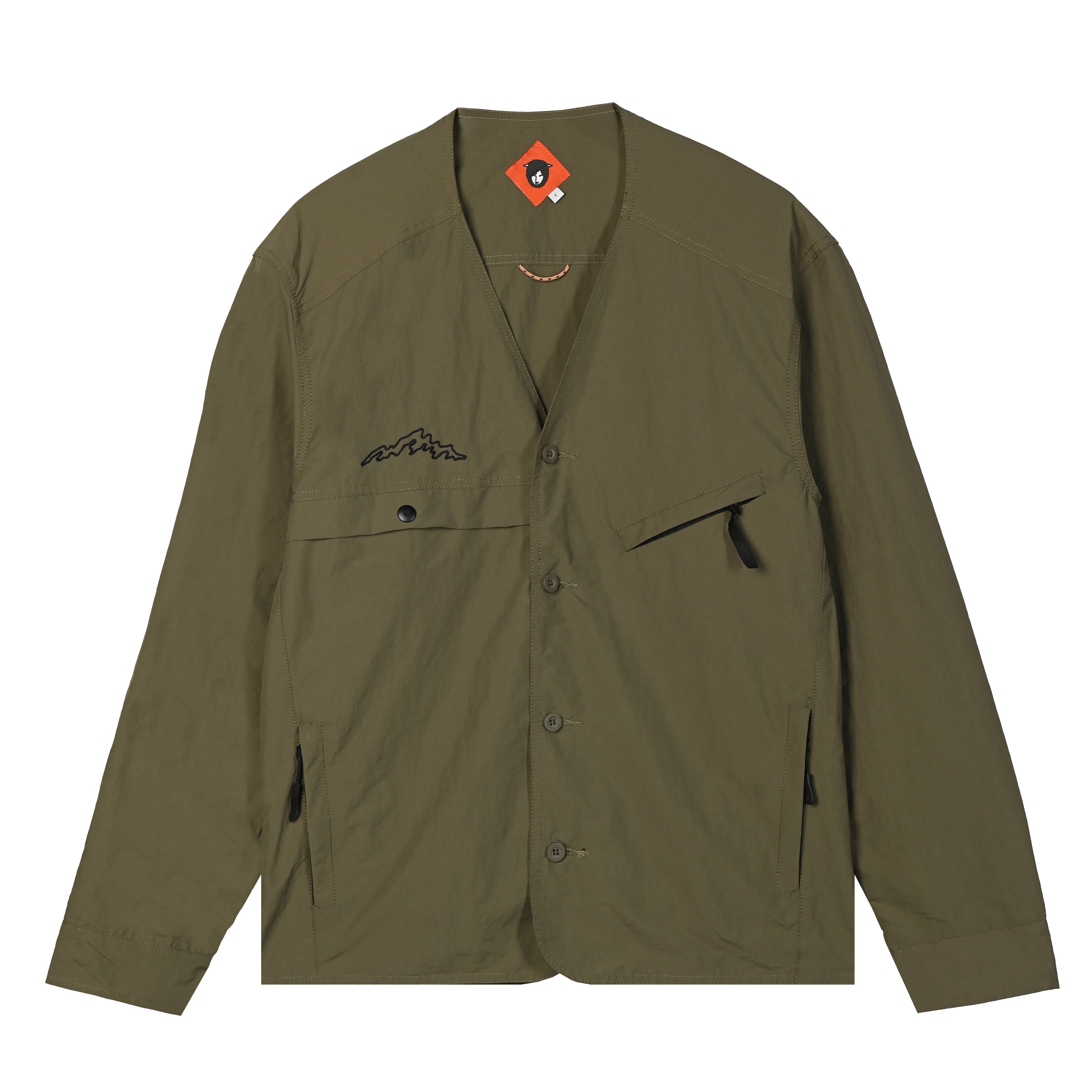 Ridora Collarless Jacket Olive