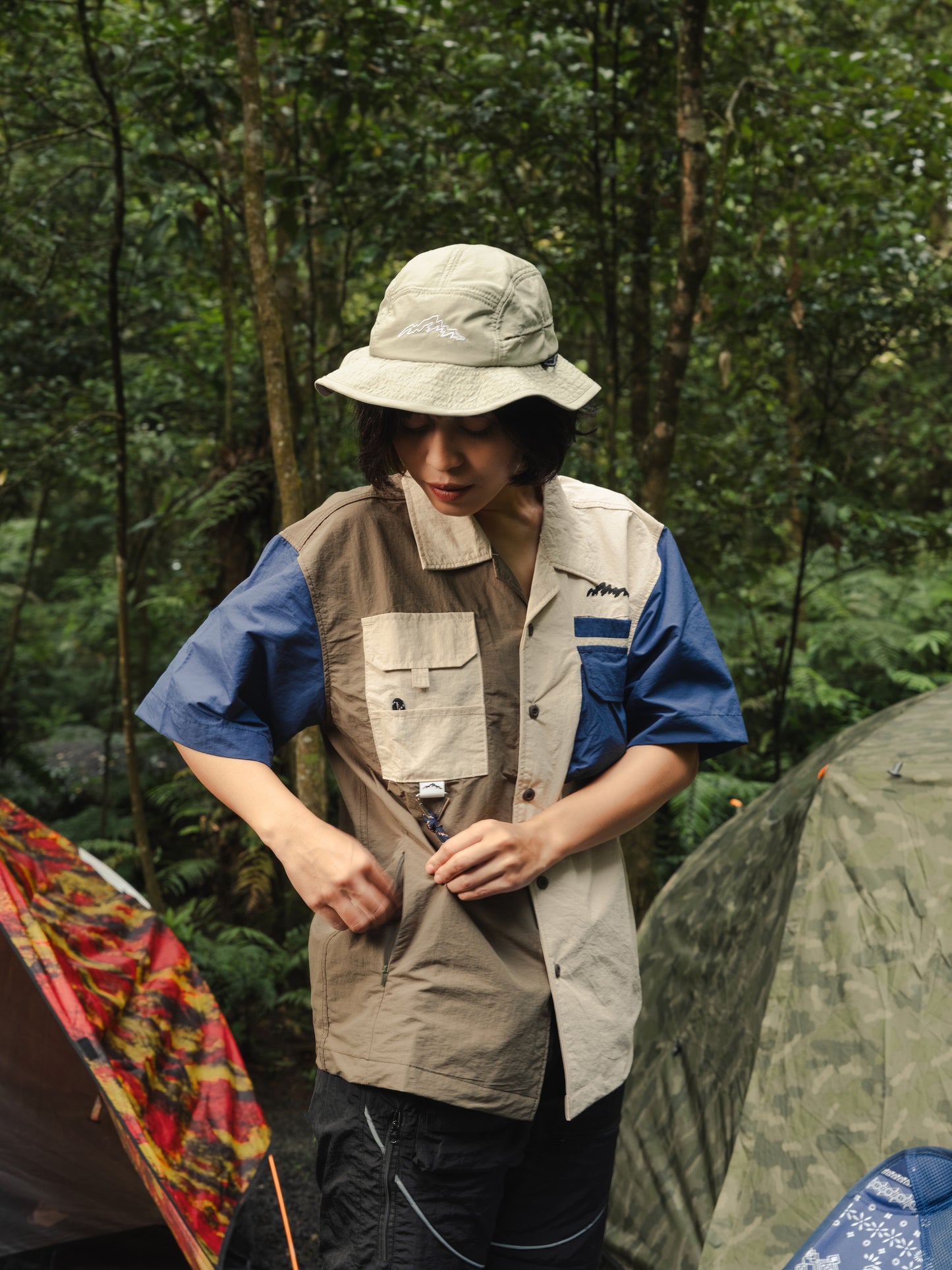 Benoit Camp Shirt Colourblock