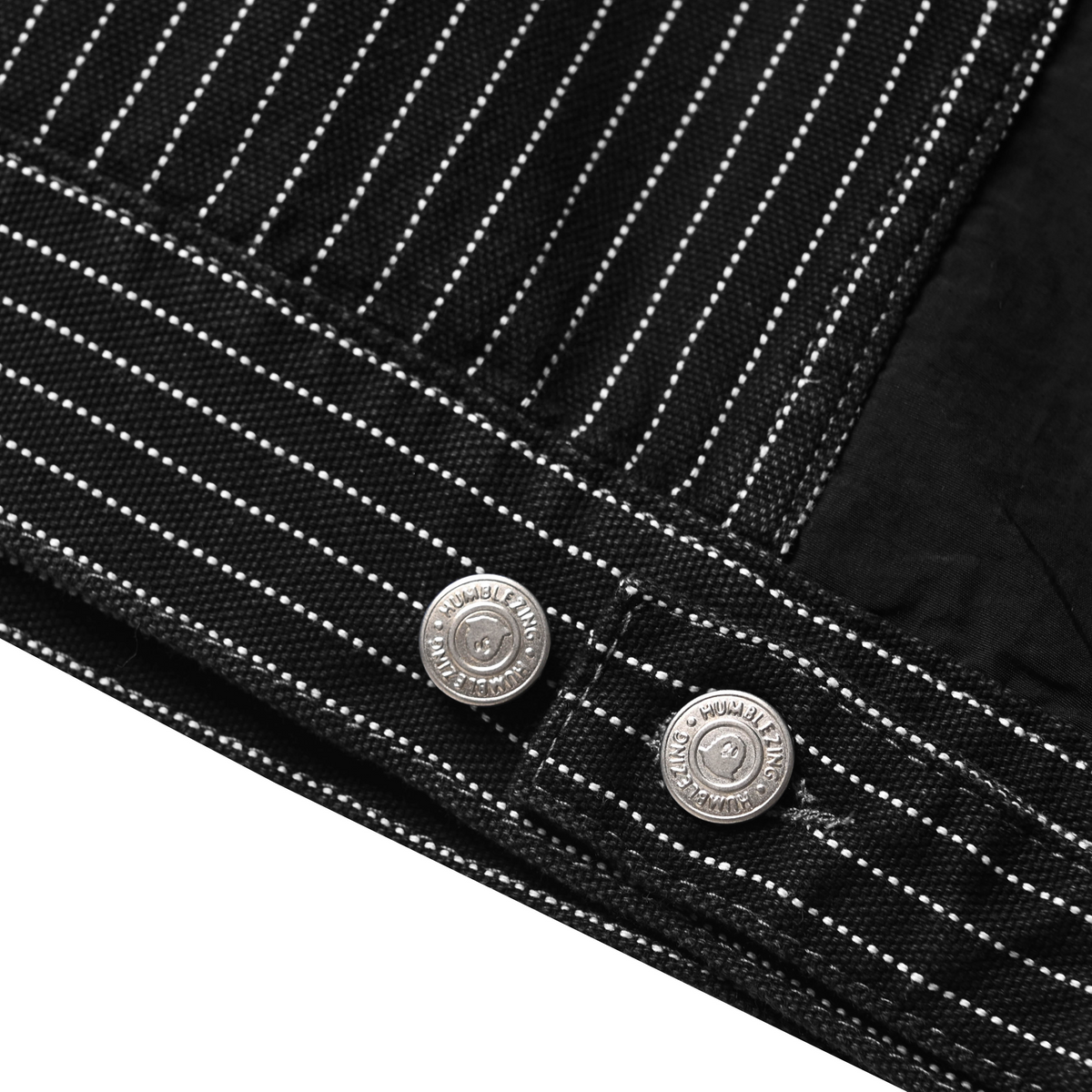 Swath Trucker Jacket Denim Black Stripes