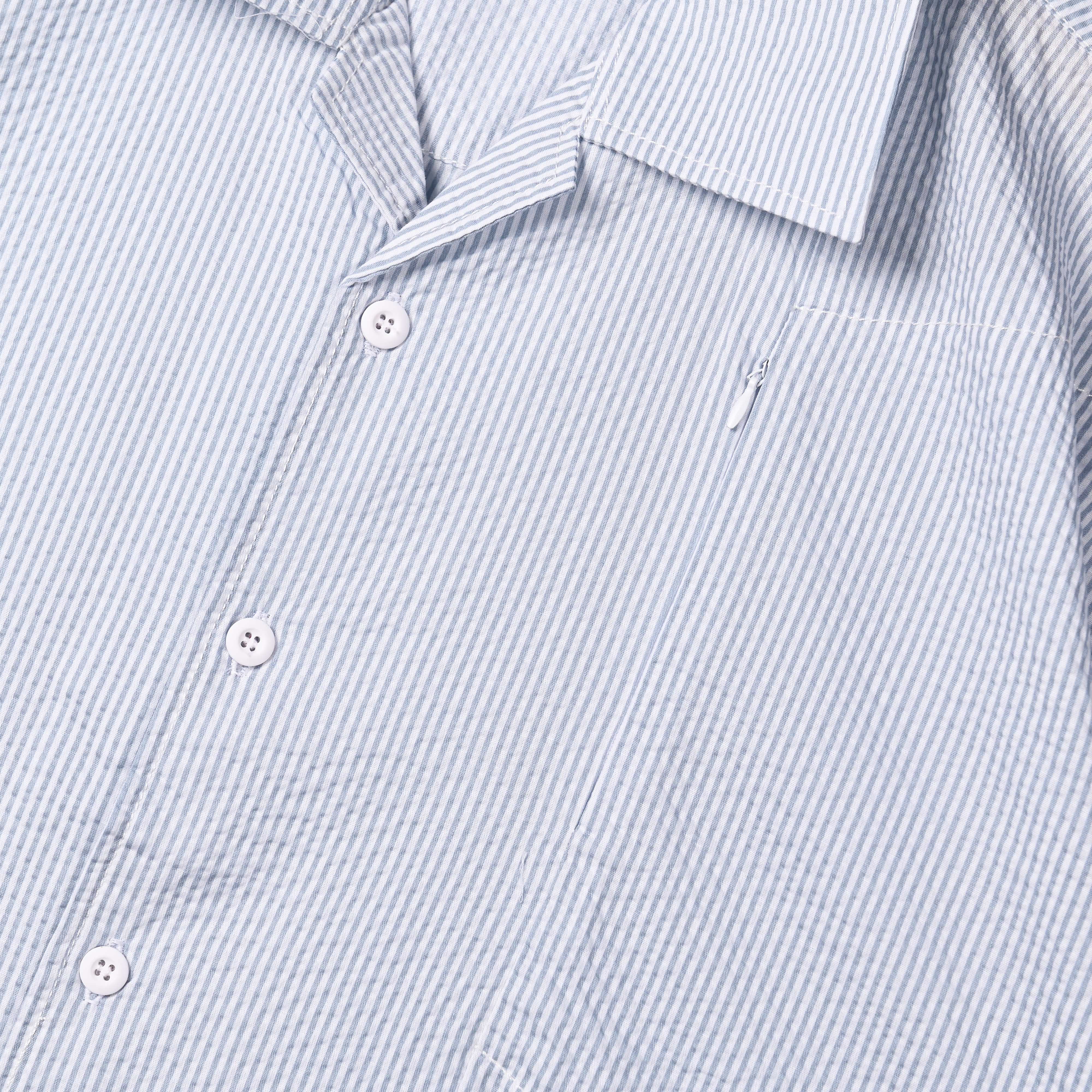 Blaise Seersucker Shirt Stripe Gray