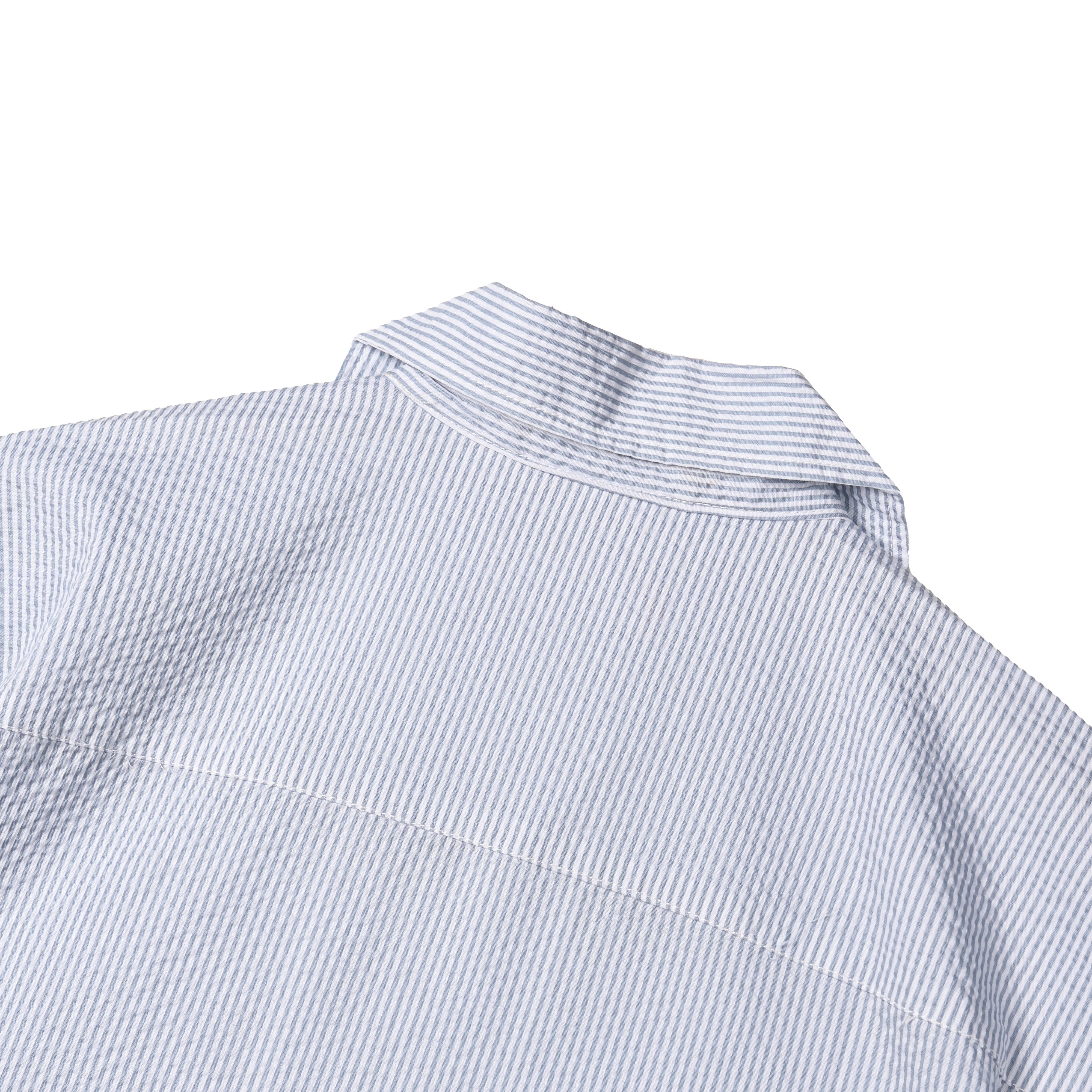 Blaise Seersucker Shirt Stripe Gray
