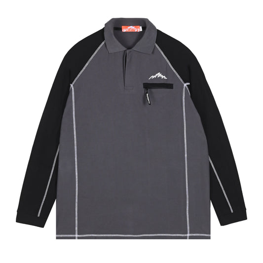 Drift Rugby Shirt All Black Gray