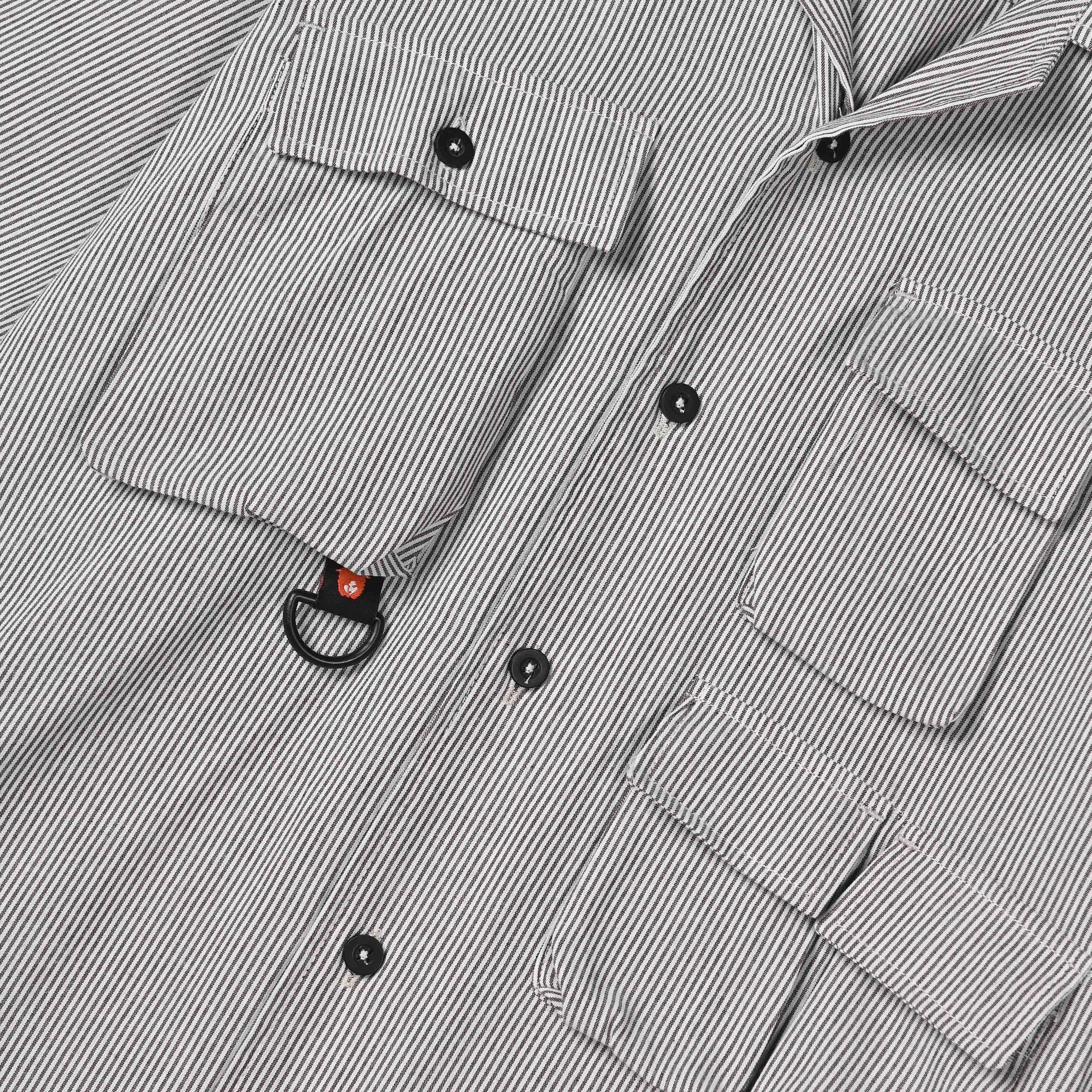 Safari Utility Shirt Stripe Black