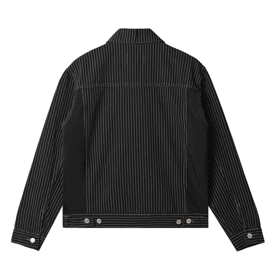 Swath Trucker Jacket Denim Black Stripes