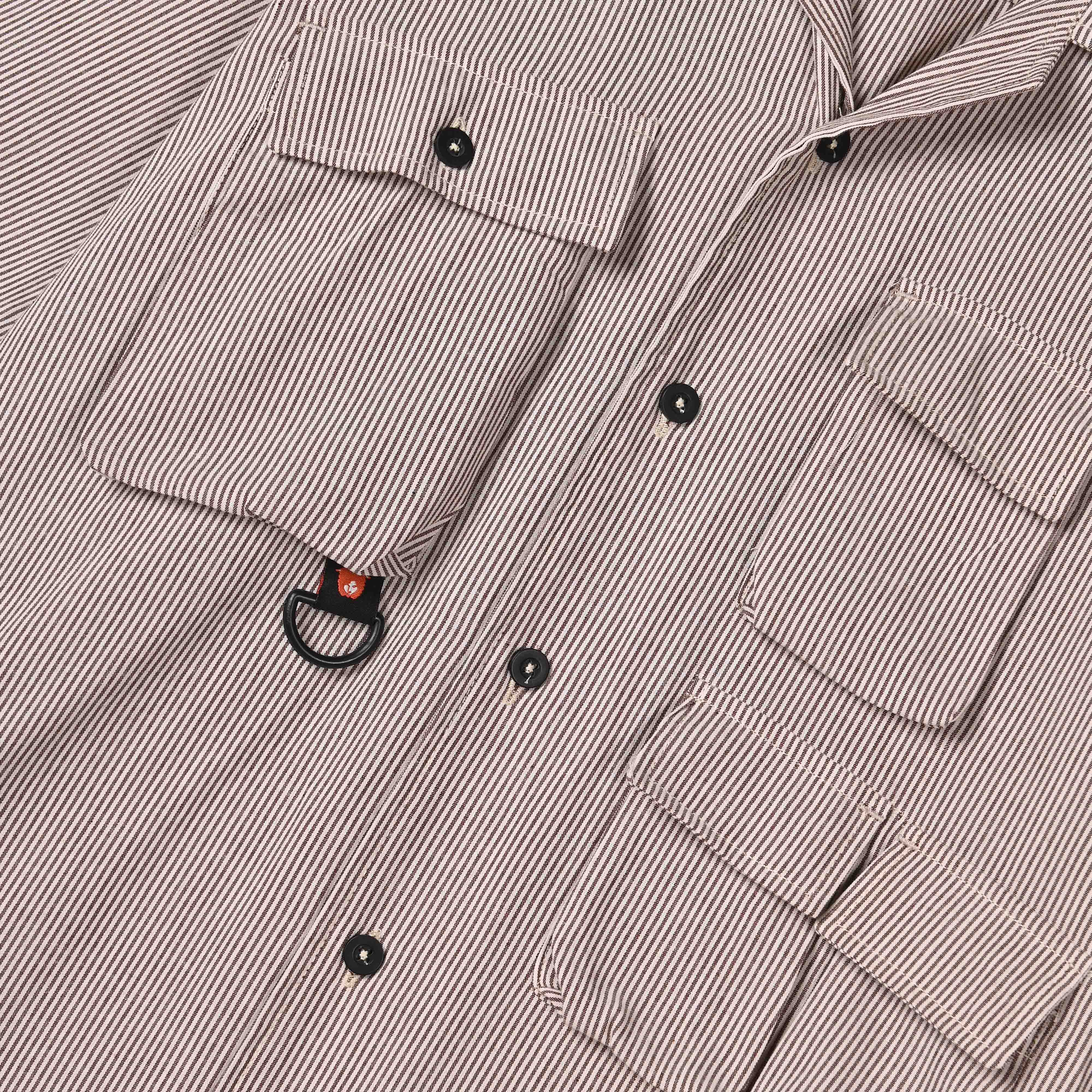 Safari Utility Shirt Stripe Brown