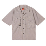 Safari Utility Shirt Stripe Brown