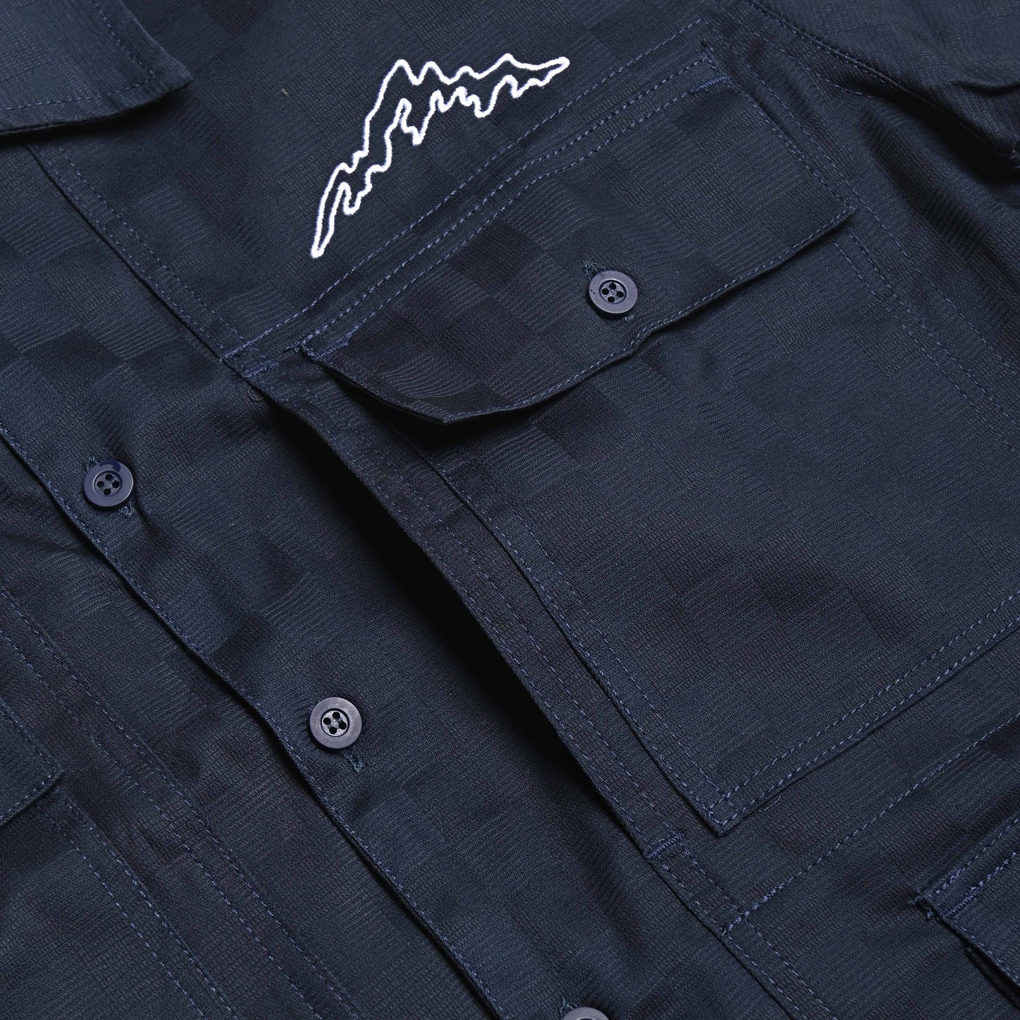 Hugo Shirt Grid Pattern Navy