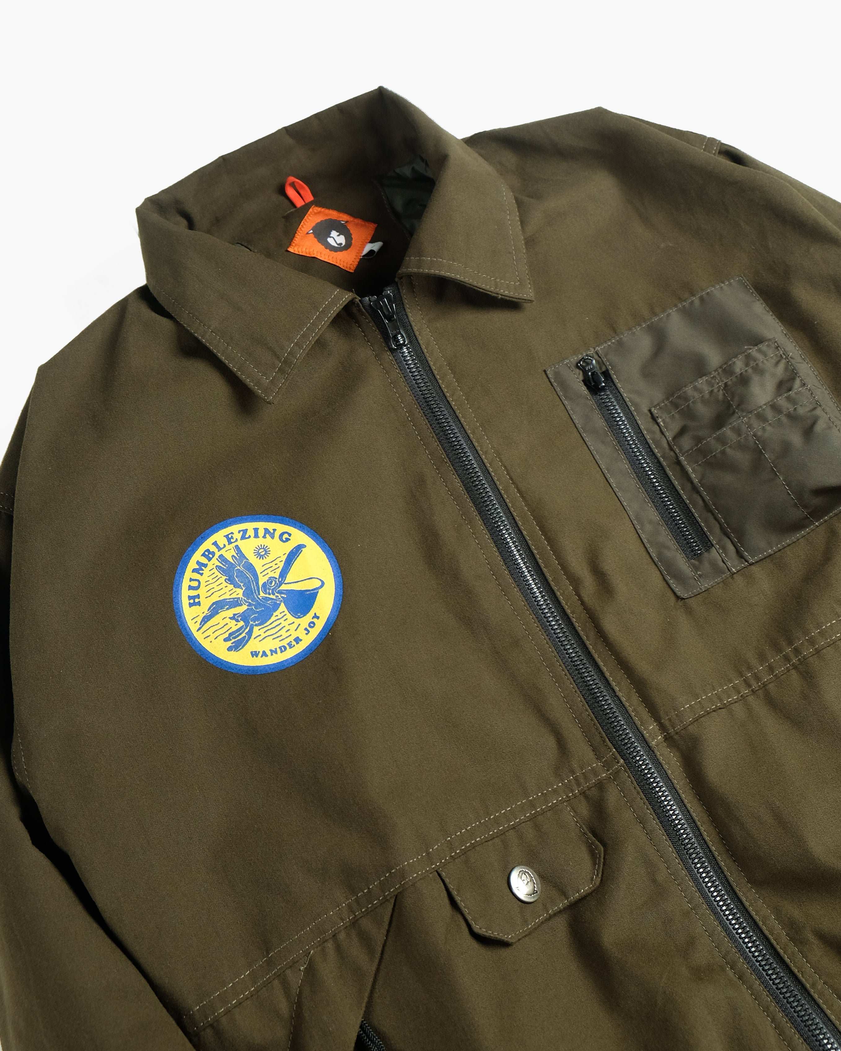 Alpha Olive Canvas Bomber Jacket