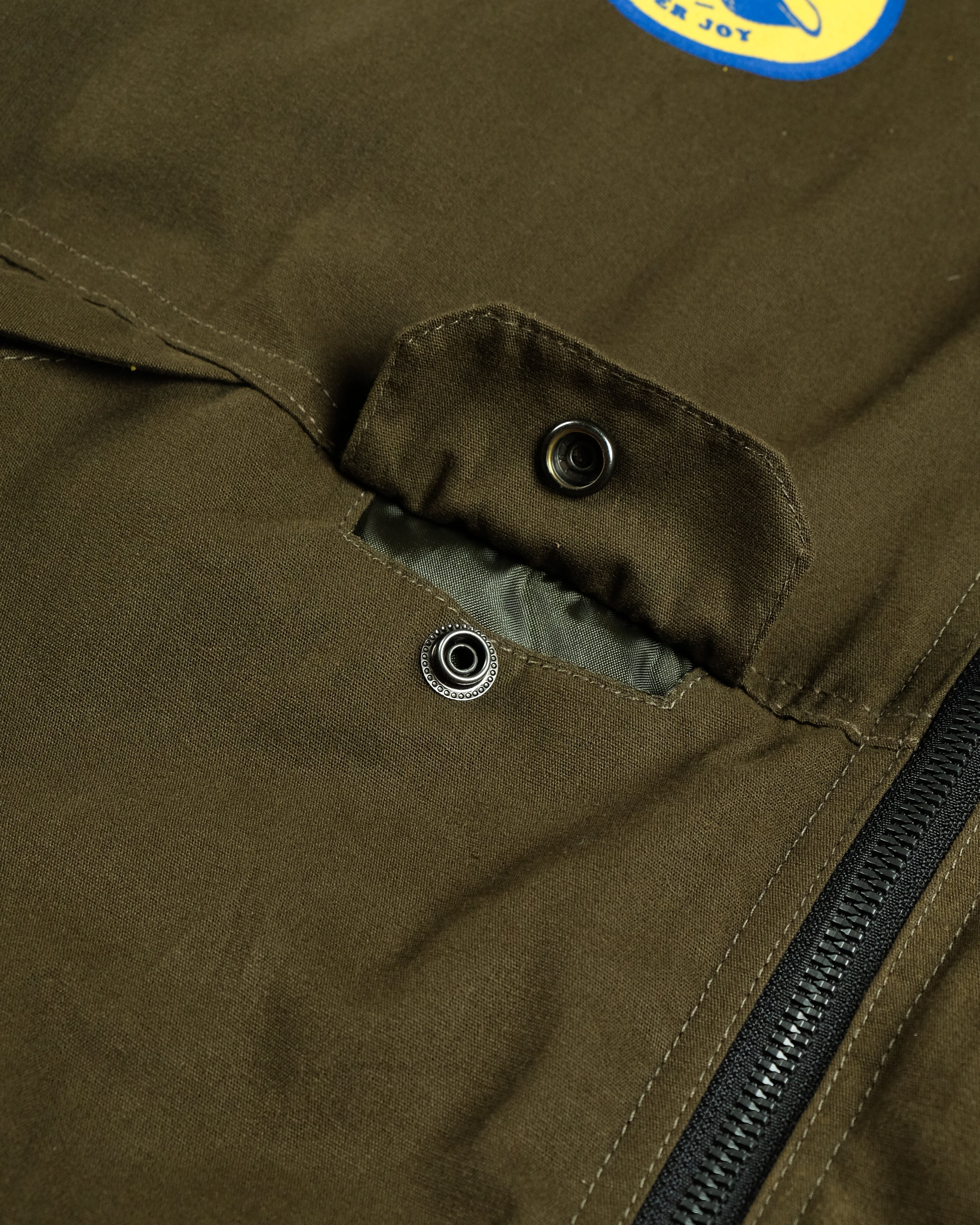 Alpha Olive Canvas Bomber Jacket