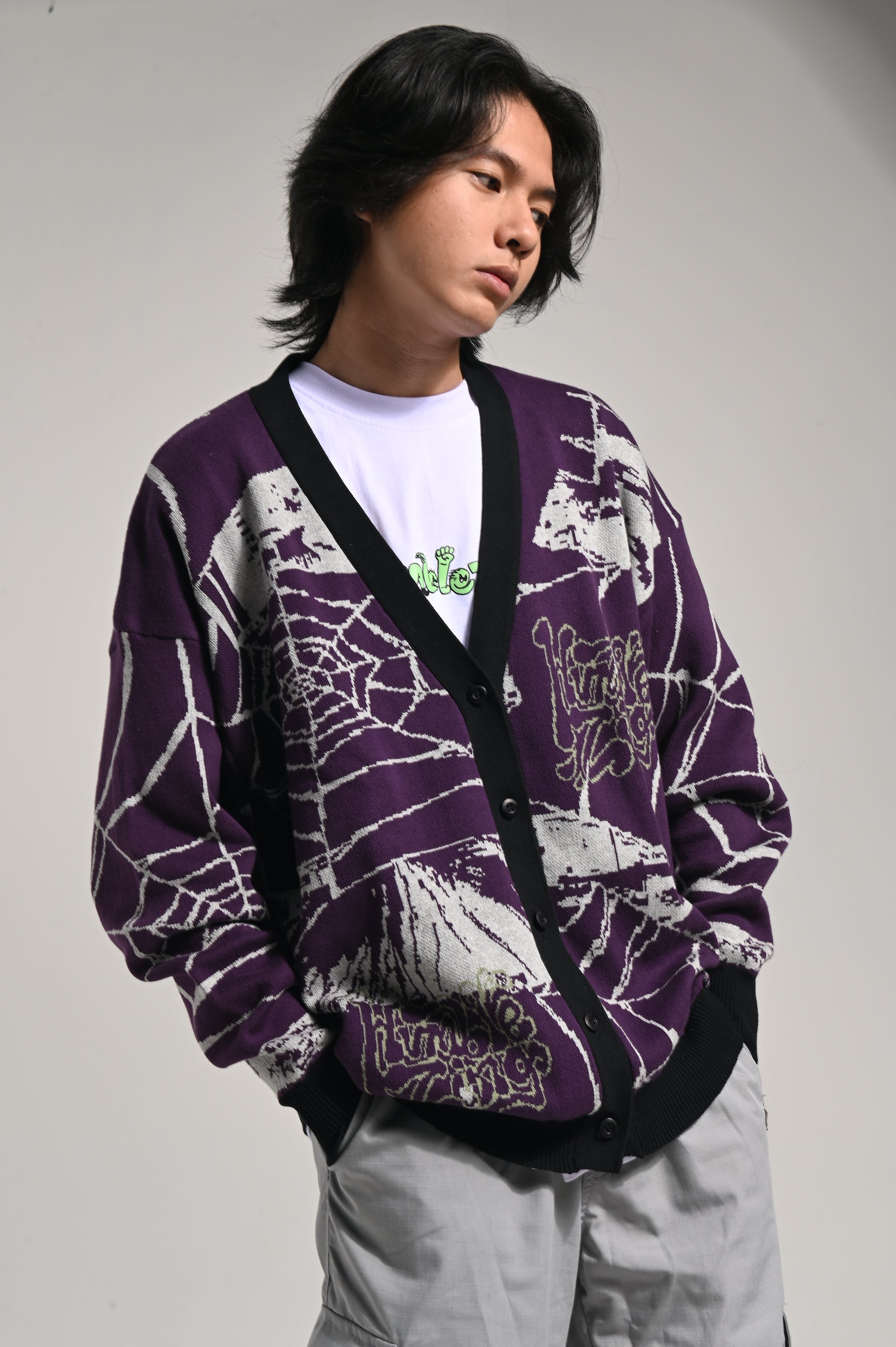 Cobweb Cardigan Purple