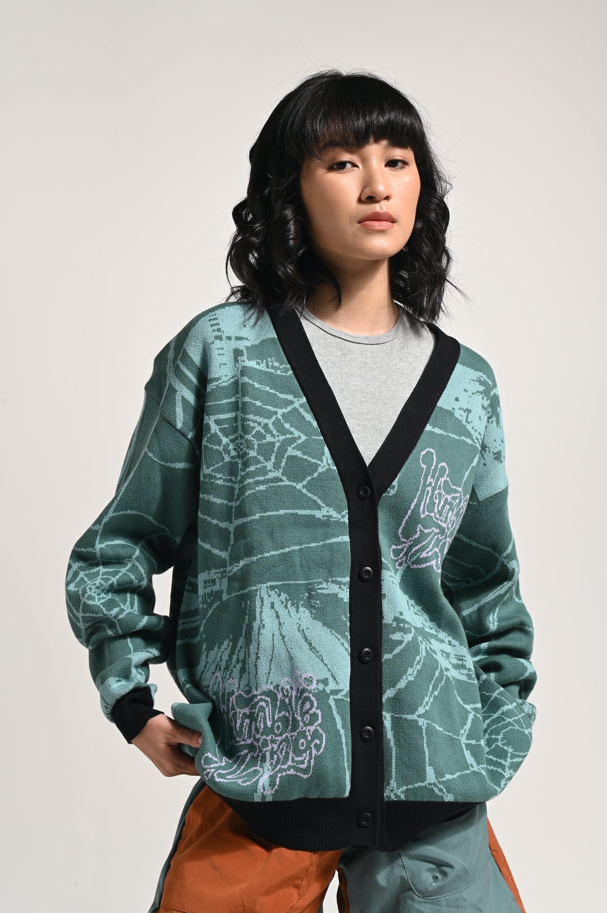 Cobweb Cardigan Teal