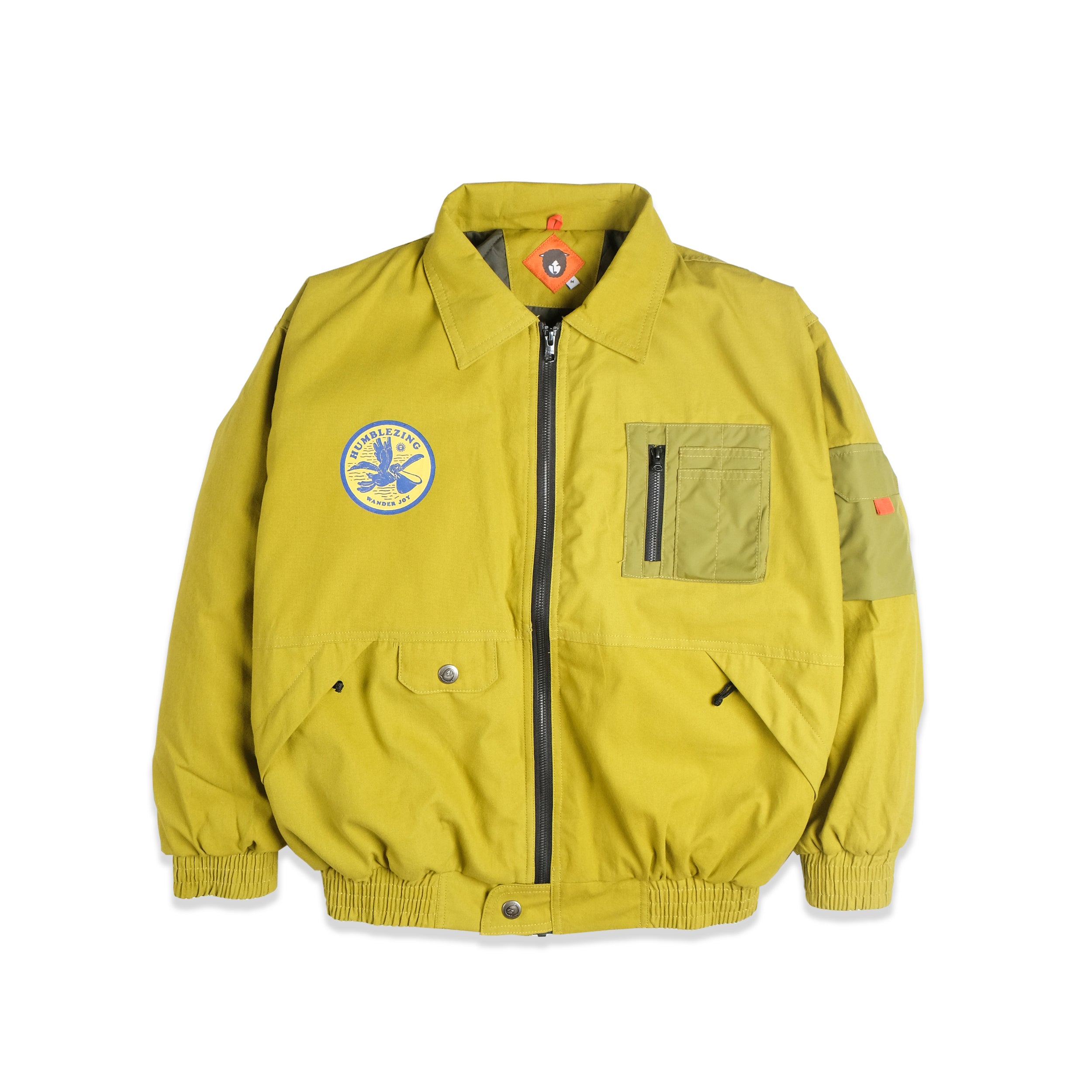 Alpha Lime Canvas Bomber Jacket